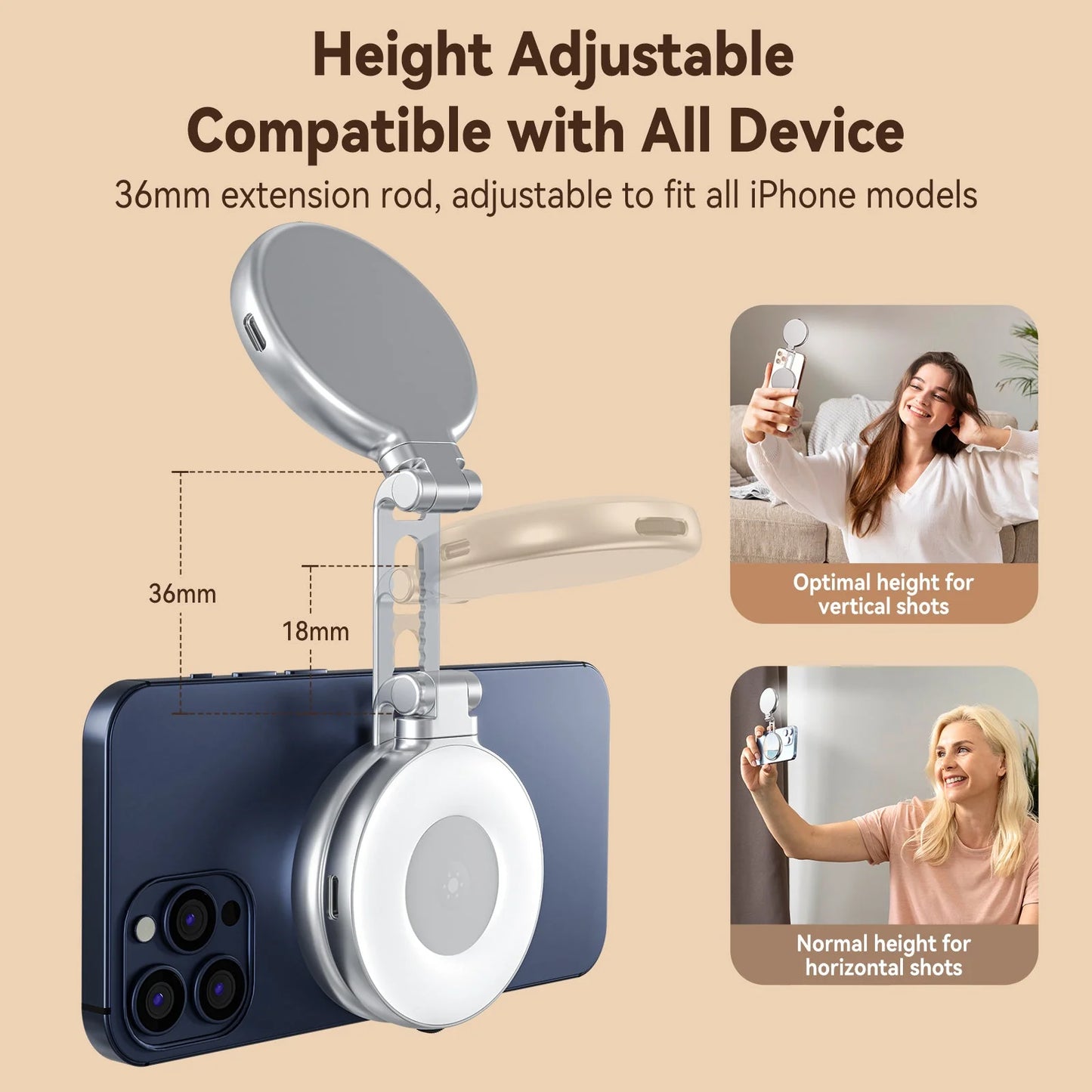 SnapGlow™ - Mini Mobile Phone Magnetic Suction Beauty Fill Light