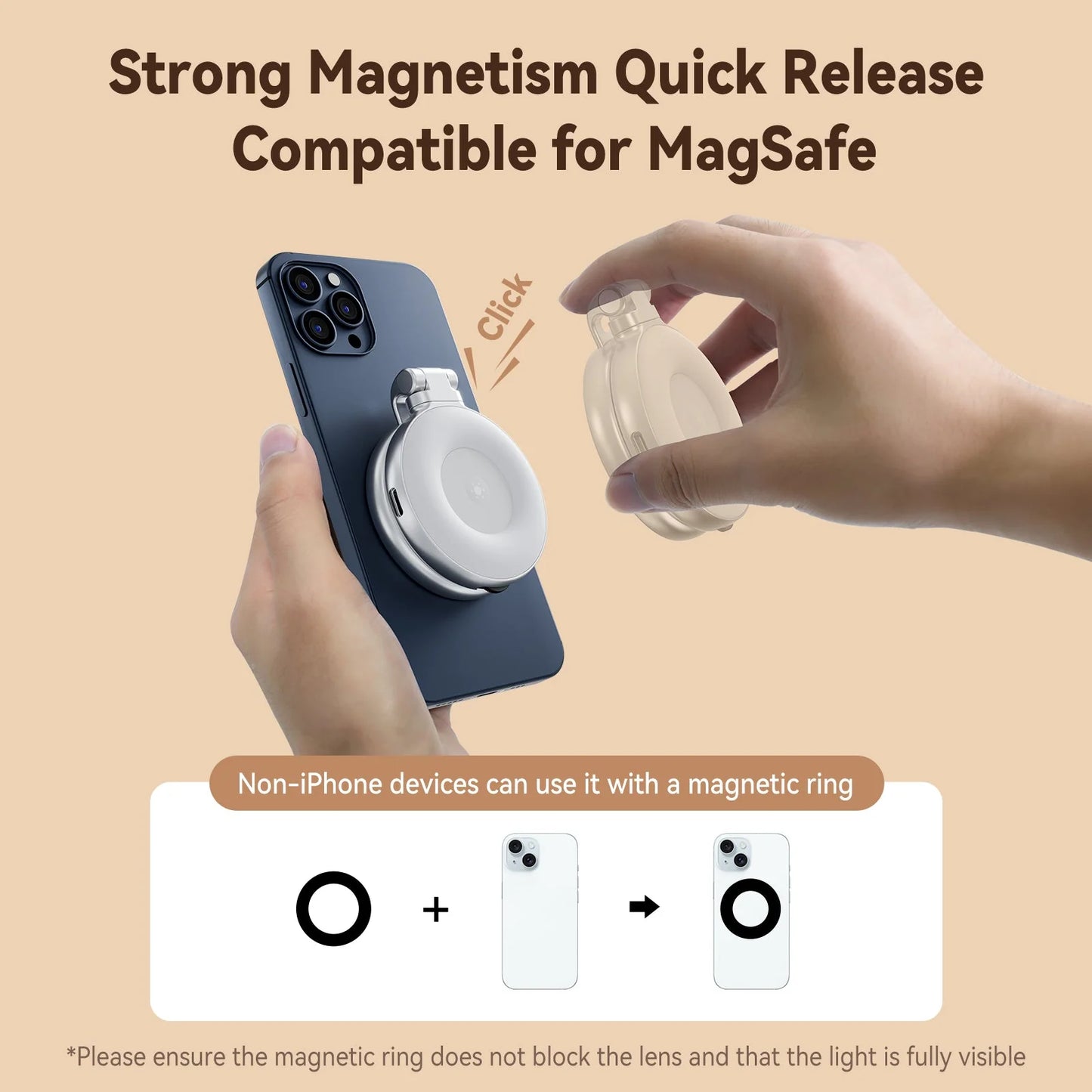 SnapGlow™ - Mini Mobile Phone Magnetic Suction Beauty Fill Light